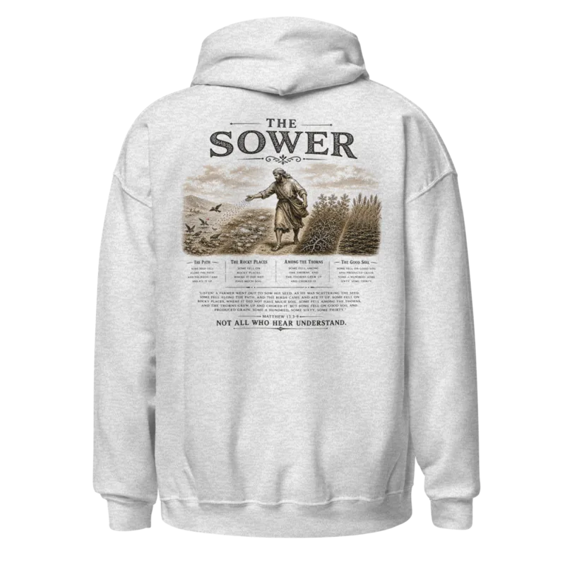 The Sower — Hoodie · back print · Gildan 18500